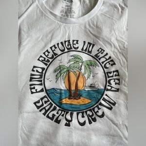 Salty Crew Graphic Muscle Tank with Tropical Island Print